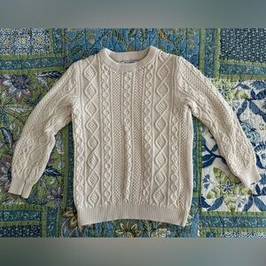 Old Navy Cream Crew Neck Cable Knit Sweater